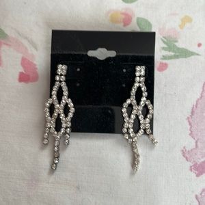 bridal formal jewelry earrings silver zirconia